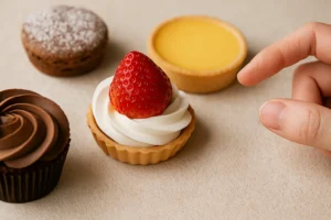 Camadas e texturas em um doce caseiro